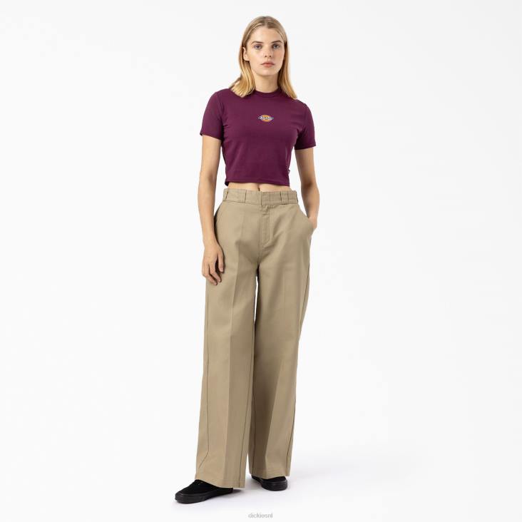 vrouwen Dickies cropped t-shirt met maple valley-logo druivenwijn (gw9) kleding 6F0X2095