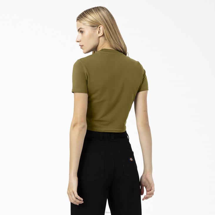 vrouwen Dickies cropped t-shirt met maple valley-logo groen mos (g2m) kleding 6F0X2096