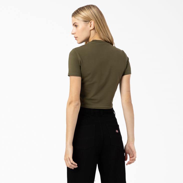 vrouwen Dickies cropped t-shirt met maple valley-logo militair groen (ml) kleding 6F0X2098