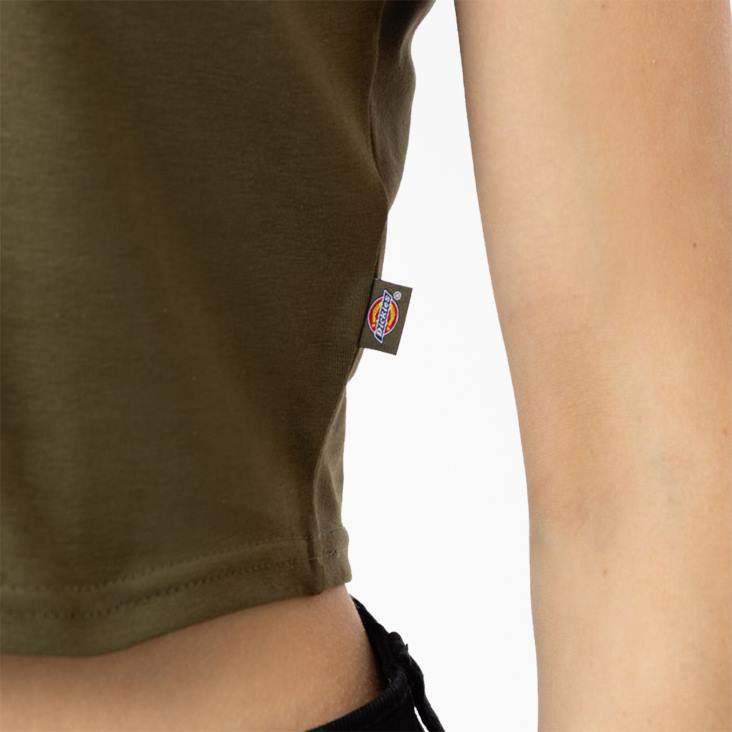 vrouwen Dickies cropped t-shirt met maple valley-logo militair groen (ml) kleding 6F0X2098
