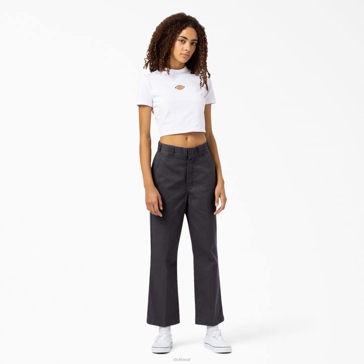 vrouwen Dickies cropped t-shirt met maple valley-logo wit (wh) kleding 6F0X2100
