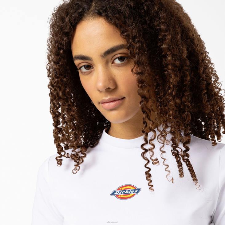 vrouwen Dickies cropped t-shirt met maple valley-logo wit (wh) kleding 6F0X2100