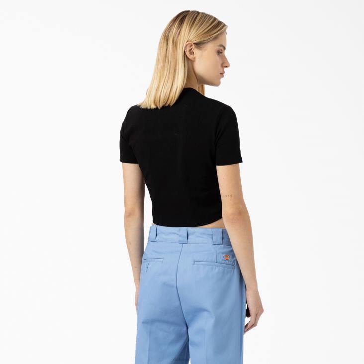 vrouwen Dickies cropped t-shirt met maple valley-logo zwart (kbk) kleding 6F0X2097