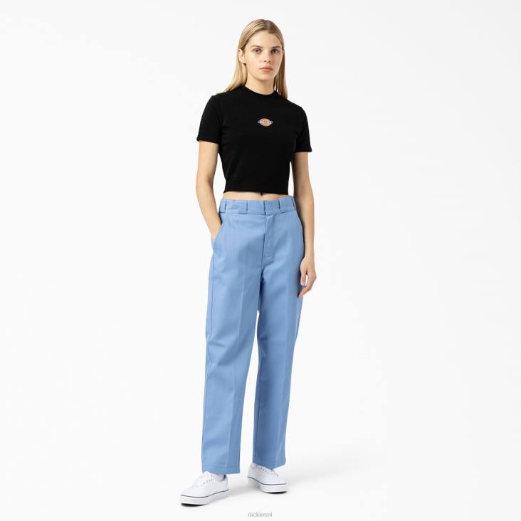 vrouwen Dickies cropped t-shirt met maple valley-logo zwart (kbk) kleding 6F0X2097