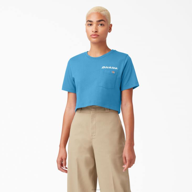 vrouwen Dickies grafisch bijgesneden T-shirt helder kobalt (b2t) kleding 6F0X2148