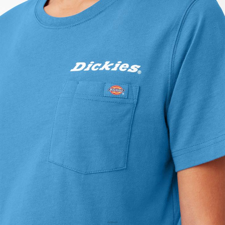 vrouwen Dickies grafisch bijgesneden T-shirt helder kobalt (b2t) kleding 6F0X2148