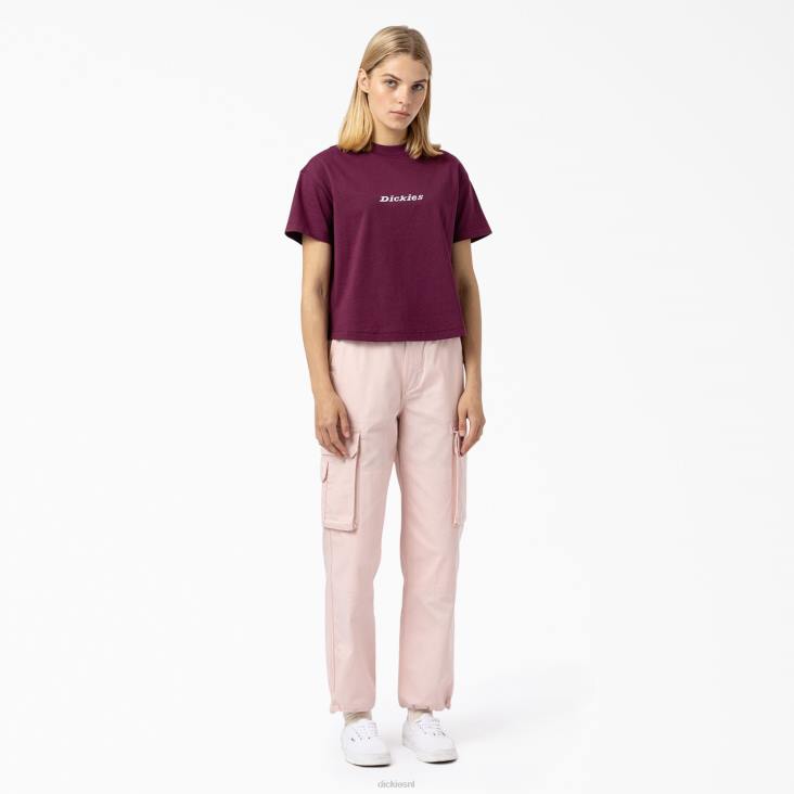 vrouwen Dickies loretto cropped t-shirt druivenwijn (gw9) kleding 6F0X2178