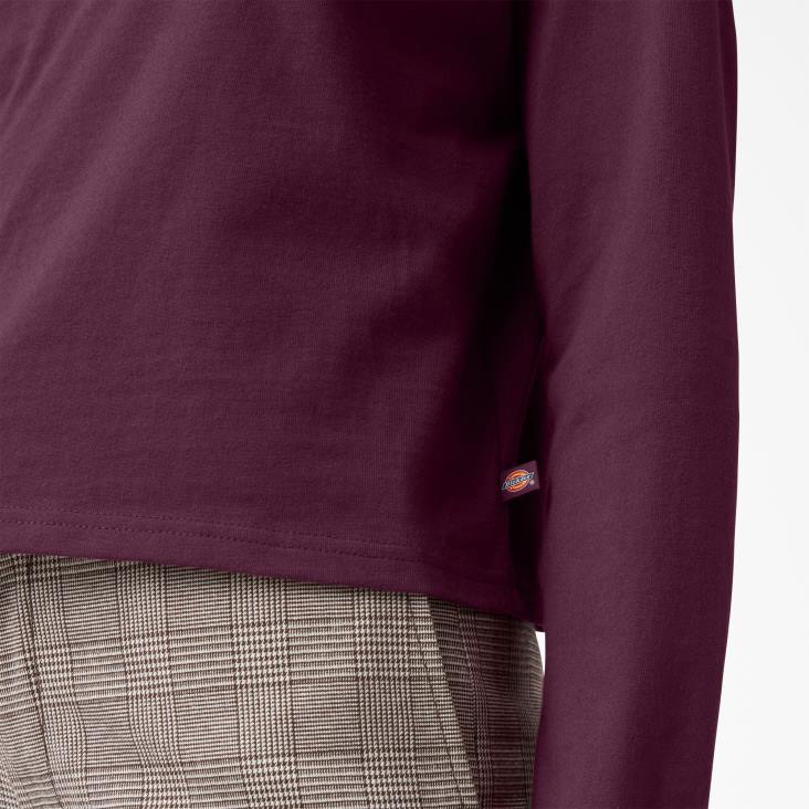vrouwen Dickies loretto cropped t-shirt met lange mouwen druivenwijn (gw9) kleding 6F0X2160