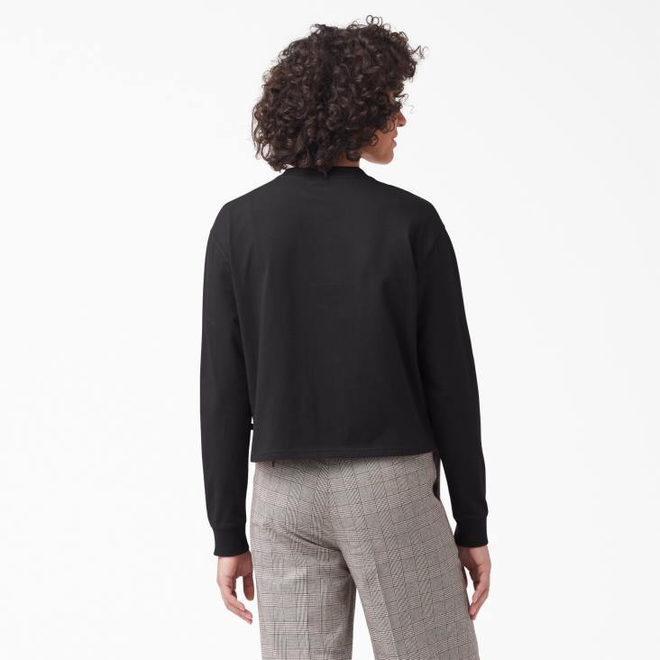 vrouwen Dickies loretto cropped t-shirt met lange mouwen zwart (kbk) kleding 6F0X2161