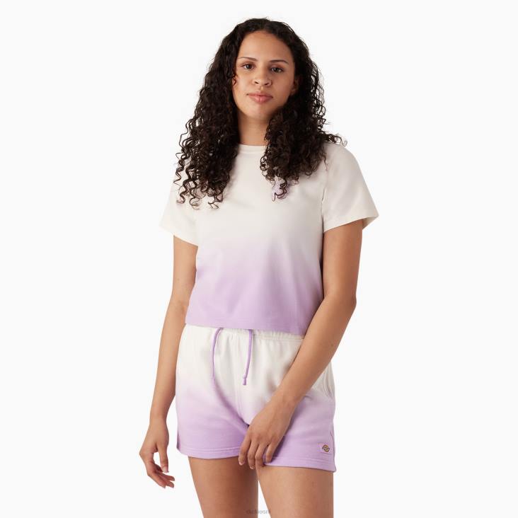 vrouwen Dickies ombre cropped t-shirt wolk/paars roze dip dye (cud) kleding 6F0X2182