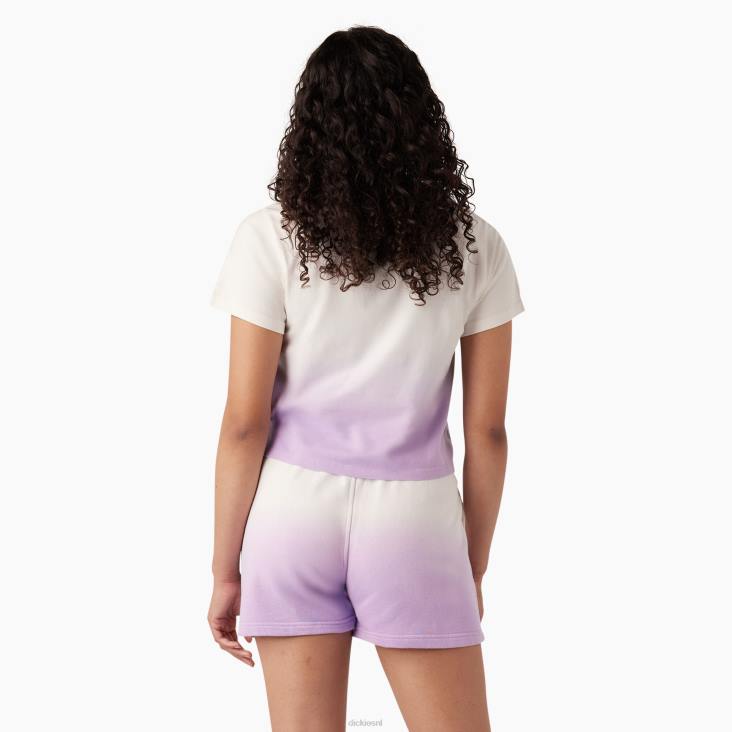 vrouwen Dickies ombre cropped t-shirt wolk/paars roze dip dye (cud) kleding 6F0X2182