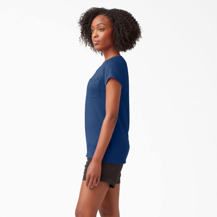 vrouwen Dickies verkoelend T-shirt met korte mouwen dynamische marine (dy2) kleding 6F0X1574