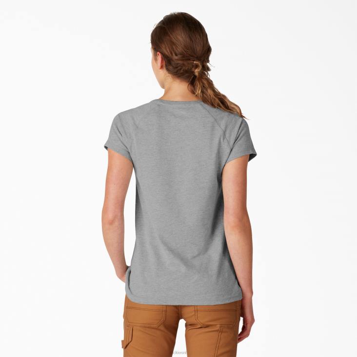 vrouwen Dickies verkoelend T-shirt met korte mouwen grijs gespikkeld (hg) kleding 6F0X1579