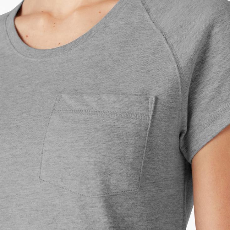 vrouwen Dickies verkoelend T-shirt met korte mouwen grijs gespikkeld (hg) kleding 6F0X1579