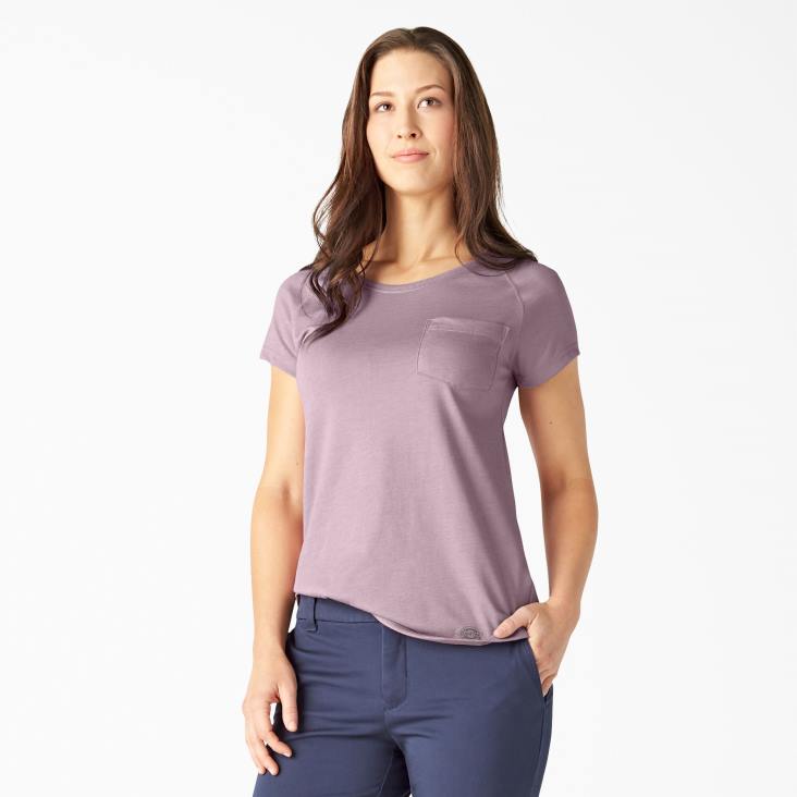 vrouwen Dickies verkoelend T-shirt met korte mouwen mauve schaduwheide (vsh) kleding 6F0X1583