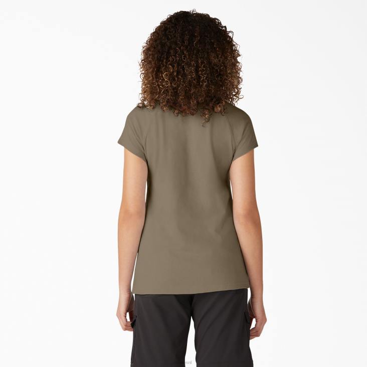 vrouwen Dickies verkoelend T-shirt met korte mouwen militair groene heide (mld) kleding 6F0X1581