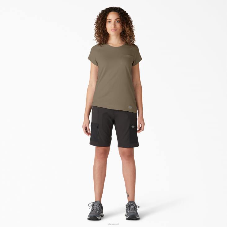 vrouwen Dickies verkoelend T-shirt met korte mouwen militair groene heide (mld) kleding 6F0X1581