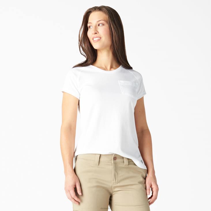 vrouwen Dickies verkoelend T-shirt met korte mouwen wit (wh) kleding 6F0X1584