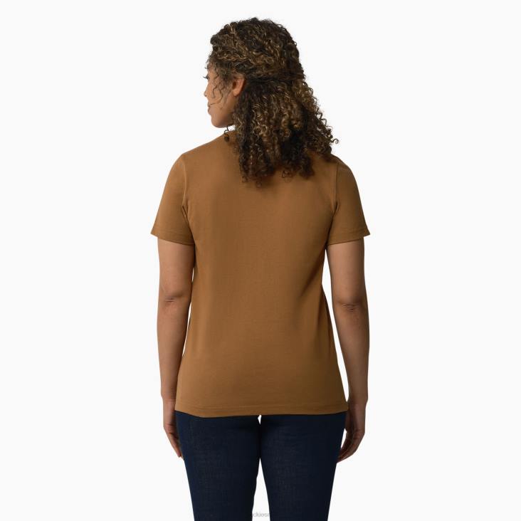 vrouwen Dickies zwaargewicht T-shirt met korte mouwen bruine eend (bd) kleding 6F0X1953
