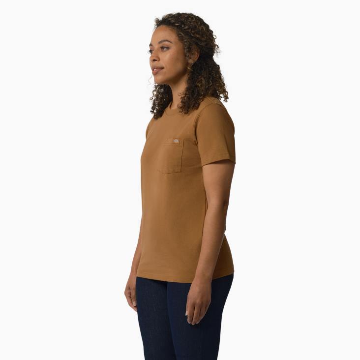 vrouwen Dickies zwaargewicht T-shirt met korte mouwen bruine eend (bd) kleding 6F0X1953