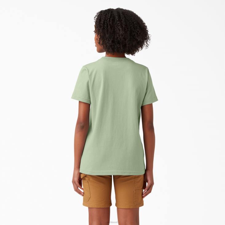vrouwen Dickies zwaargewicht T-shirt met korte mouwen celadon groen (c2g) kleding 6F0X1956