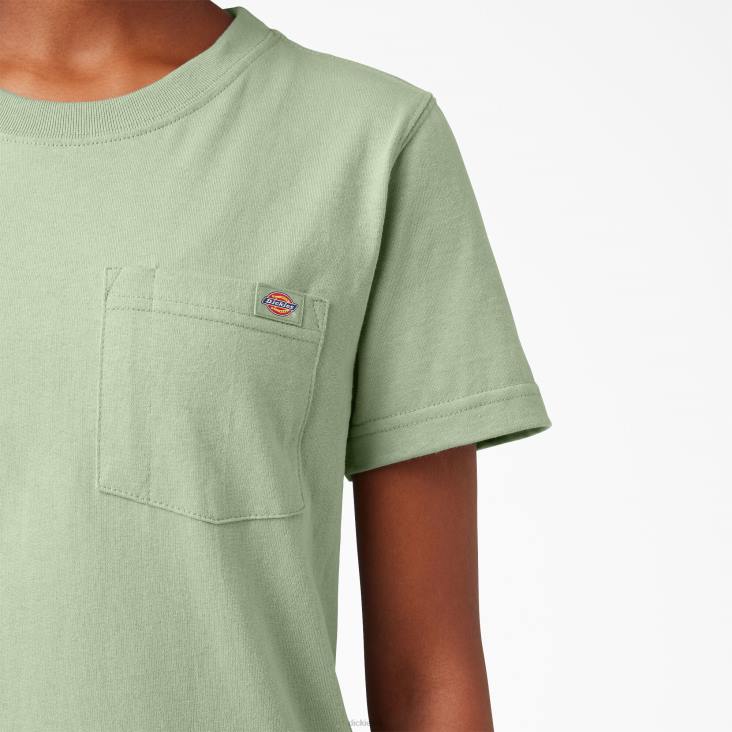vrouwen Dickies zwaargewicht T-shirt met korte mouwen celadon groen (c2g) kleding 6F0X1956