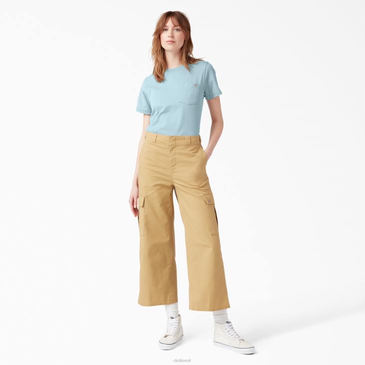 vrouwen Dickies zwaargewicht T-shirt met korte mouwen kade blauw (du1) kleding 6F0X1957