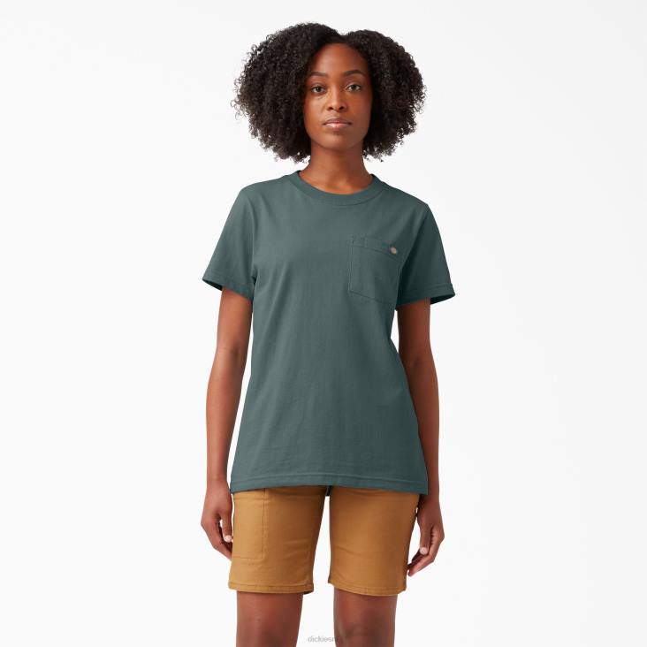 vrouwen Dickies zwaargewicht T-shirt met korte mouwen lincoln groen (ln) kleding 6F0X1960
