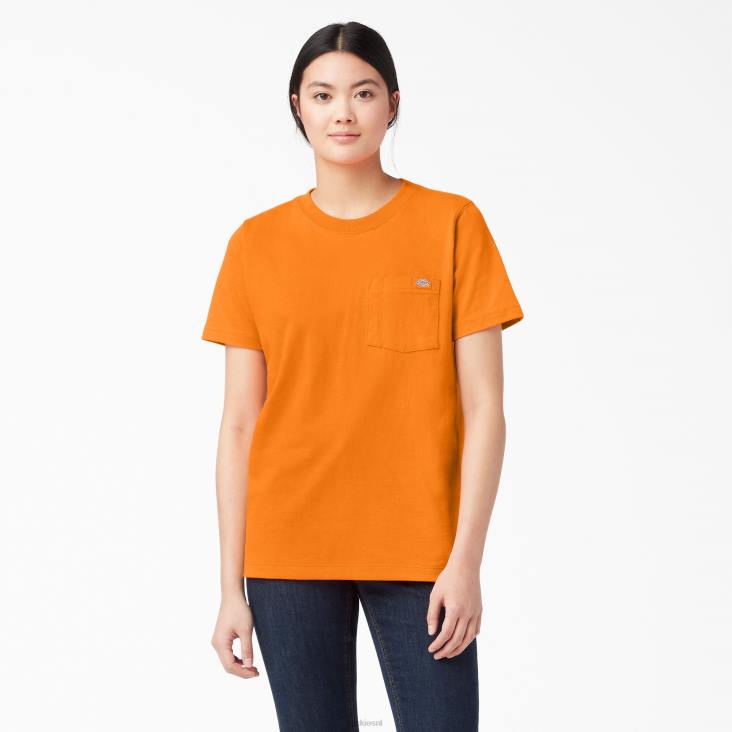vrouwen Dickies zwaargewicht T-shirt met korte mouwen oranje (of) kleding 6F0X1962
