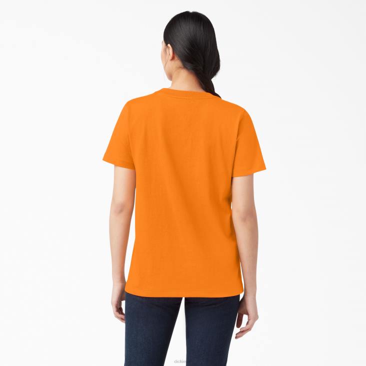 vrouwen Dickies zwaargewicht T-shirt met korte mouwen oranje (of) kleding 6F0X1962