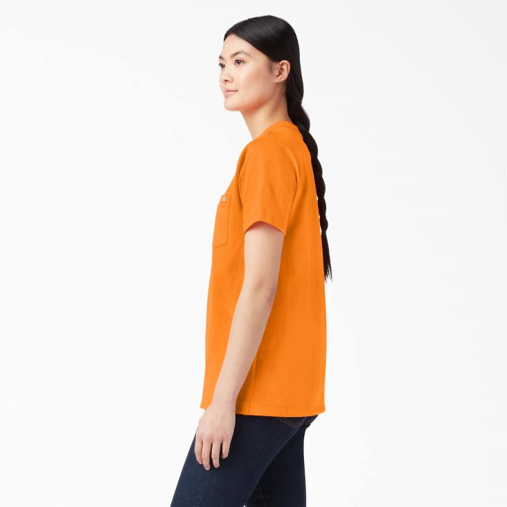 vrouwen Dickies zwaargewicht T-shirt met korte mouwen oranje (of) kleding 6F0X1962