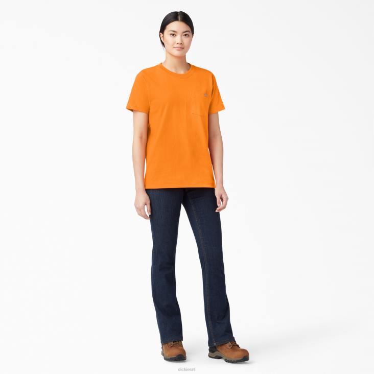 vrouwen Dickies zwaargewicht T-shirt met korte mouwen oranje (of) kleding 6F0X1962