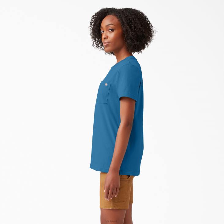 vrouwen Dickies zwaargewicht T-shirt met korte mouwen vallarta blauw (v2b) kleding 6F0X1963
