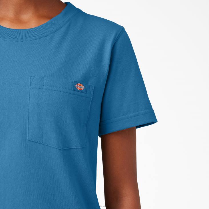 vrouwen Dickies zwaargewicht T-shirt met korte mouwen vallarta blauw (v2b) kleding 6F0X1963