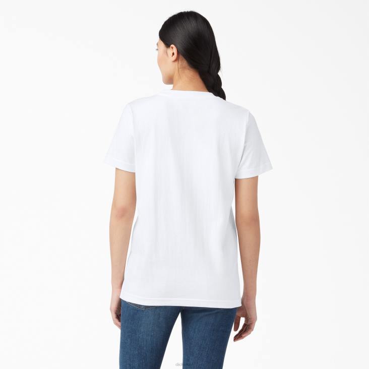 vrouwen Dickies zwaargewicht T-shirt met korte mouwen wit (wh) kleding 6F0X1964