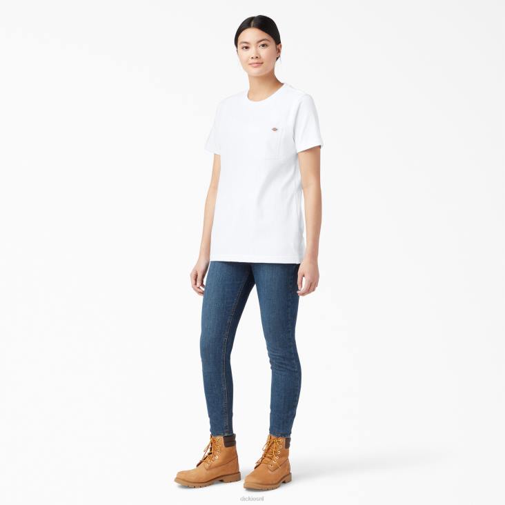 vrouwen Dickies zwaargewicht T-shirt met korte mouwen wit (wh) kleding 6F0X1964