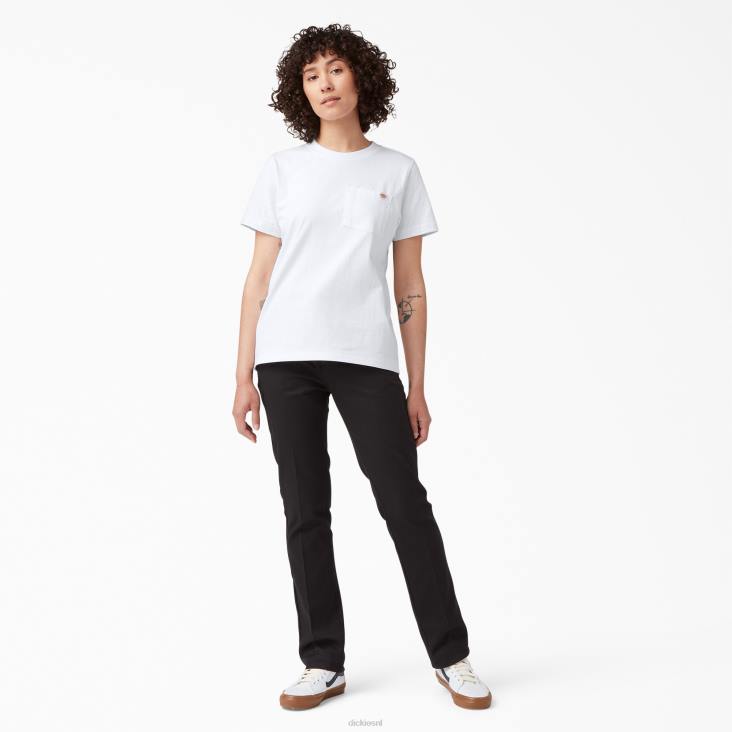 vrouwen Dickies zwaargewicht T-shirt met korte mouwen wit (wh) kleding 6F0X1964