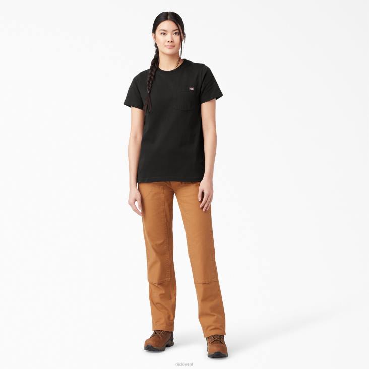 vrouwen Dickies zwaargewicht T-shirt met korte mouwen zwart (bk) kleding 6F0X1954