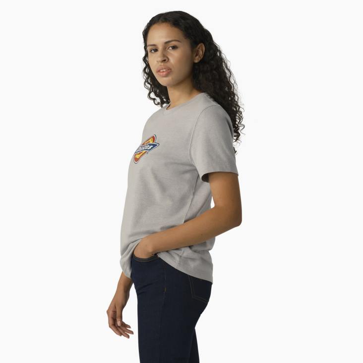 vrouwen Dickies zwaargewicht logo t-shirt grijs gemêleerd (h2) kleding 6F0X2107