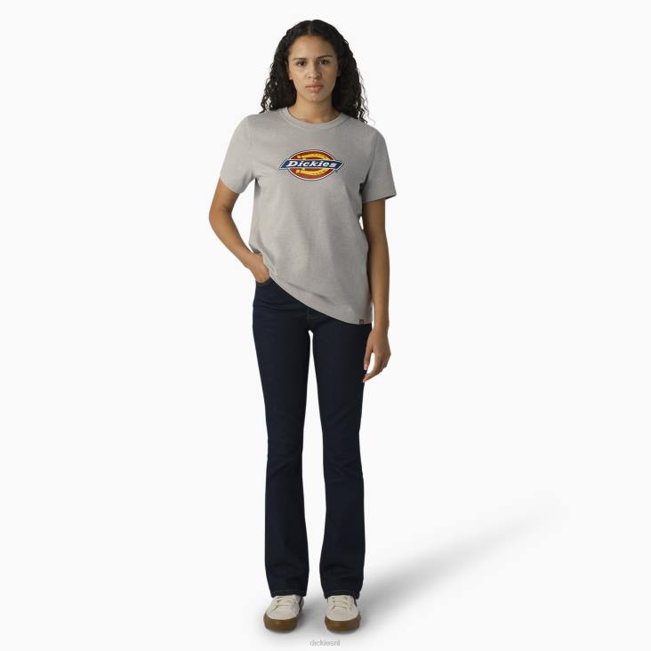 vrouwen Dickies zwaargewicht logo t-shirt grijs gemêleerd (h2) kleding 6F0X2107