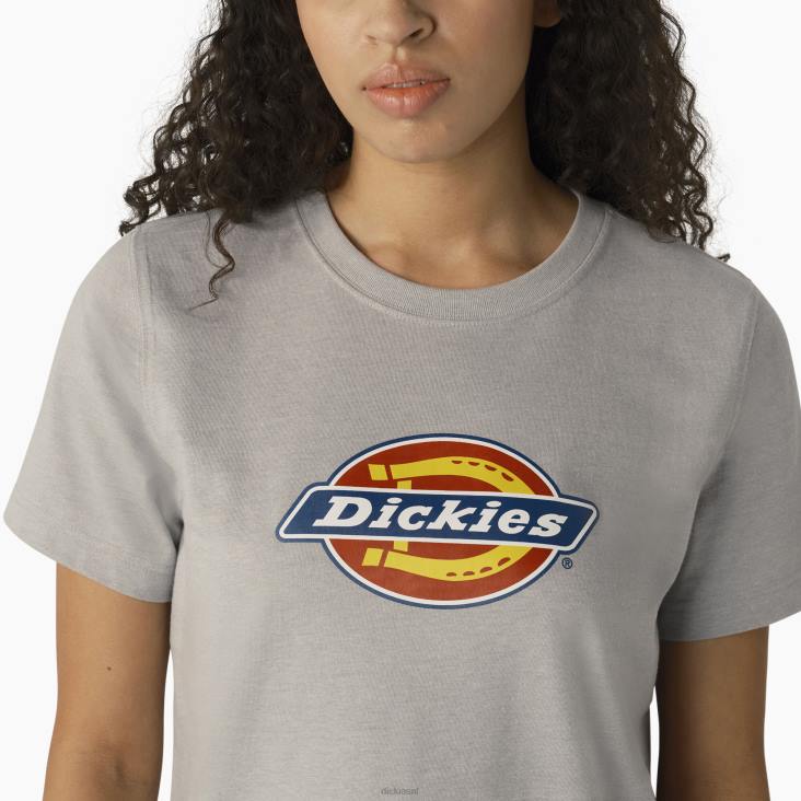 vrouwen Dickies zwaargewicht logo t-shirt grijs gemêleerd (h2) kleding 6F0X2107