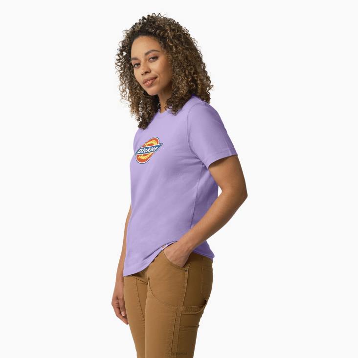 vrouwen Dickies zwaargewicht logo t-shirt paarse roos (ur2) kleding 6F0X2109