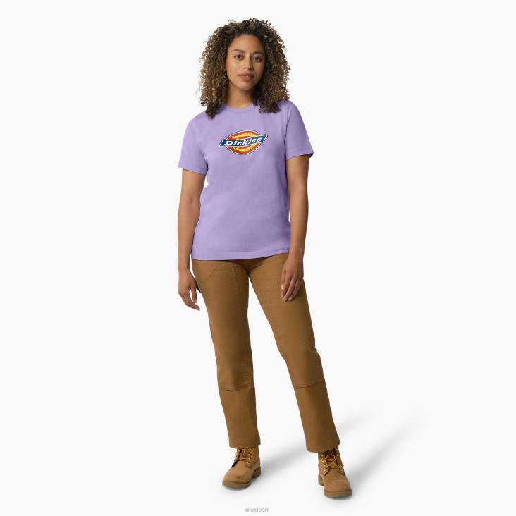 vrouwen Dickies zwaargewicht logo t-shirt paarse roos (ur2) kleding 6F0X2109