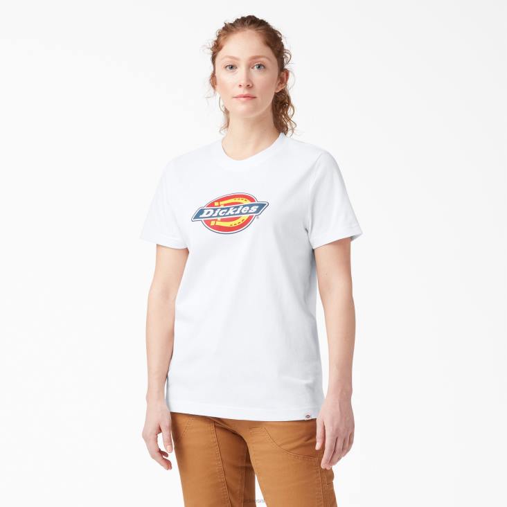 vrouwen Dickies zwaargewicht logo t-shirt wit (wh) kleding 6F0X2110