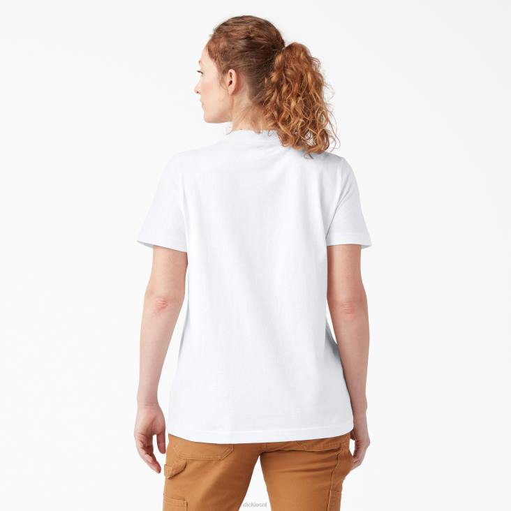 vrouwen Dickies zwaargewicht logo t-shirt wit (wh) kleding 6F0X2110