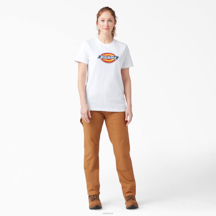 vrouwen Dickies zwaargewicht logo t-shirt wit (wh) kleding 6F0X2110