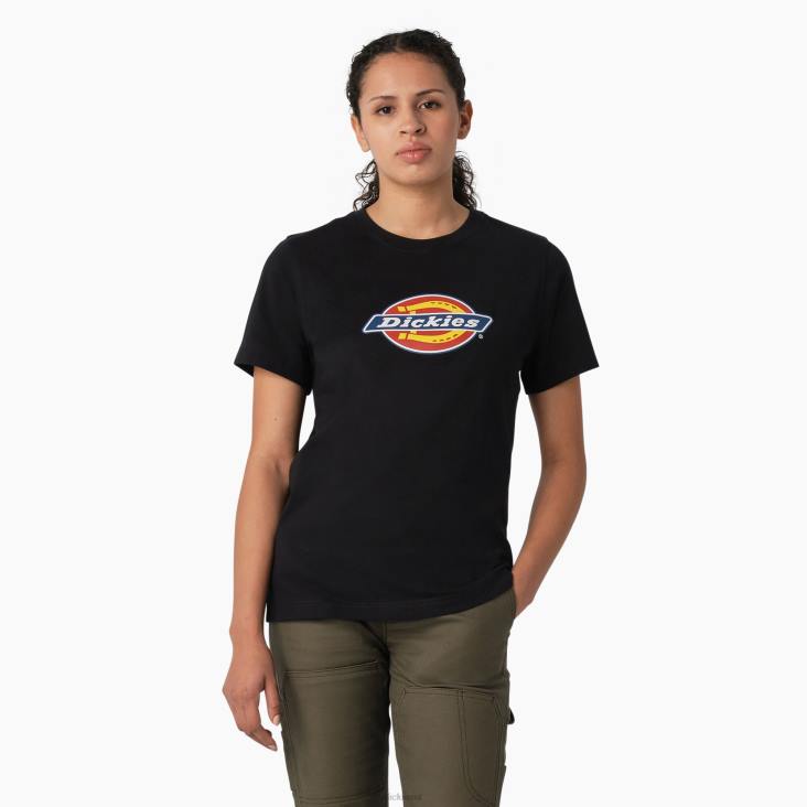 vrouwen Dickies zwaargewicht logo t-shirt zwart (kbk) kleding 6F0X2108