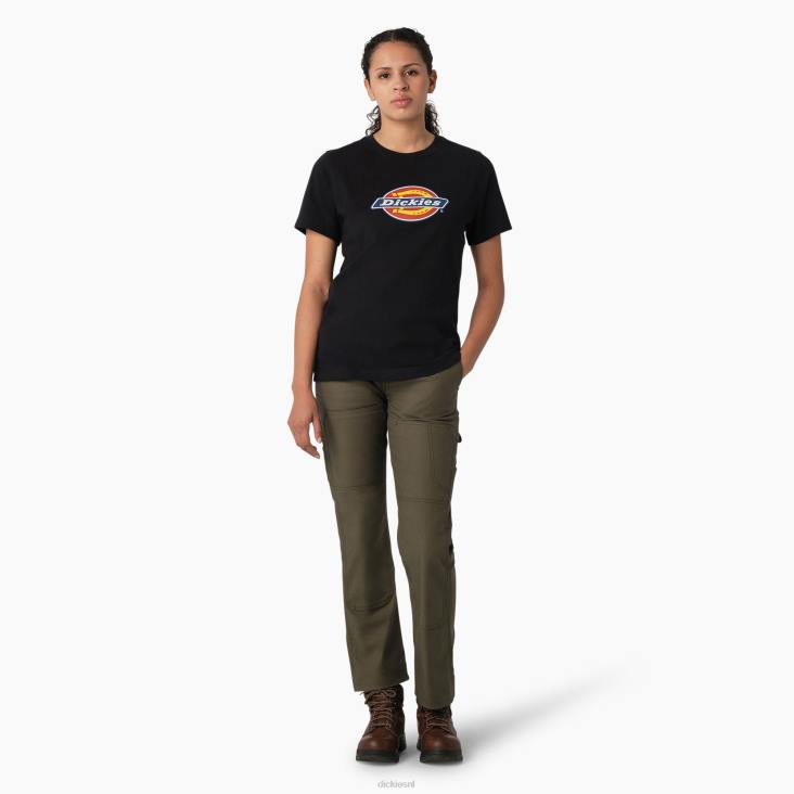 vrouwen Dickies zwaargewicht logo t-shirt zwart (kbk) kleding 6F0X2108