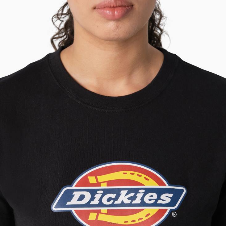 vrouwen Dickies zwaargewicht logo t-shirt zwart (kbk) kleding 6F0X2108
