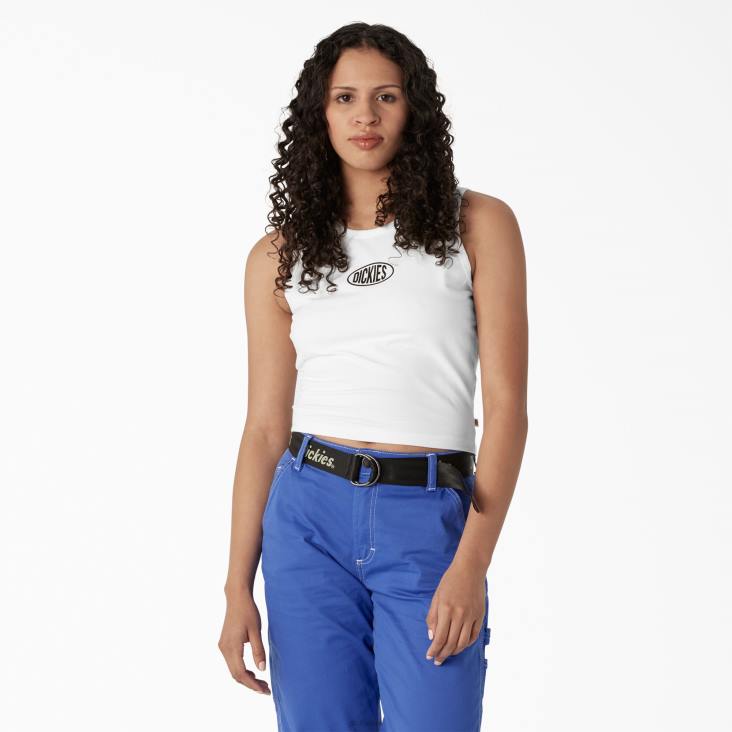 vrouwen Dickies cropped tanktop met racerback wit (wh) kleding 6F0X2173